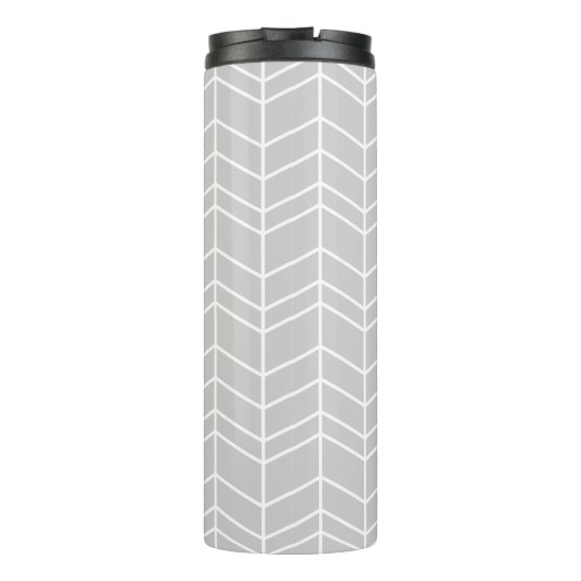 Grijs en Goud visgraat Monogram Thermosbeker (Achterkant)