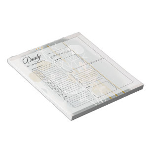 Grijs en gouden abstract botanisch dagplanner notitieblok