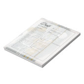 Grijs en gouden abstract botanisch dagplanner notitieblok (Linkerzijde)