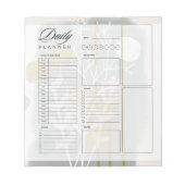 Grijs en gouden abstract botanisch dagplanner notitieblok (Voorkant)