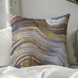 Grijs en gouden agaat edelsteen geode modern trend kussen