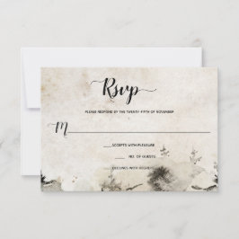 Grijs en gouden aquarel Alpen berghuwelijk | RSVP Kaartje