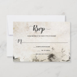 Grijs en gouden aquarel Alpen berghuwelijk | RSVP Kaartje