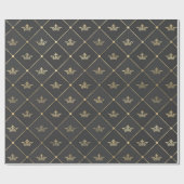 Grijs en Gouden Folie Paris Crown Cadeaupapier (Vlak)