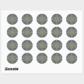Grijs en gouden kerstsnowflake design ronde sticker (Vel)