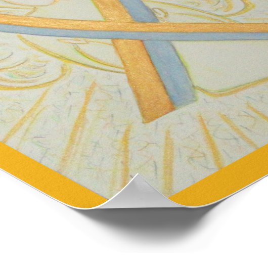 Grijs en Gouden Lint Bewustzijn Engel Poster (Hoek)