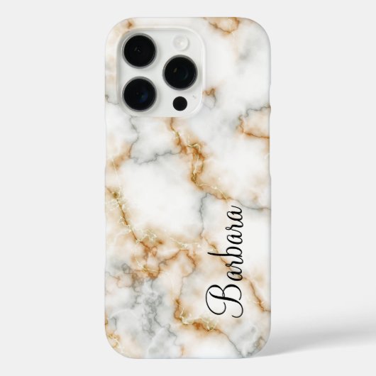Grijs en gouden marmeren personaliseerbaar Case-Mate iPhone case (Achterkant)