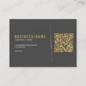Grijs en gouden QR-code visitekaartje (Voorkant)