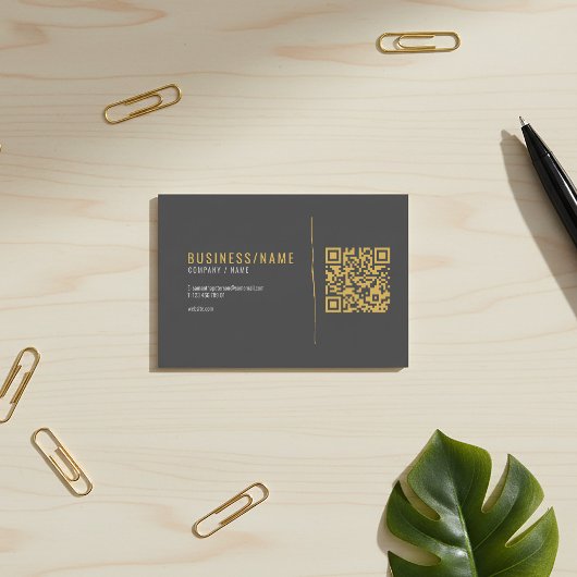 Grijs en gouden QR-code visitekaartje