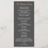 Grijs en Gouden Twinkle Modern Huwelijksprogramma Programmakaart (Achterkant)