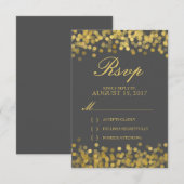 Grijs en Gouden Twinkle Moderne RSVP-Kaart RSVP Kaartje (Voorkant / Achterkant)