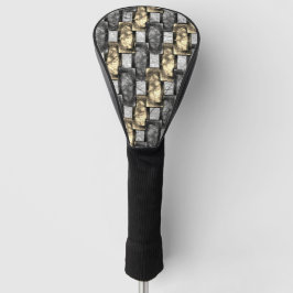 Grijs en gouden vlek, rechthoekige stukken, met ca golfheadcover