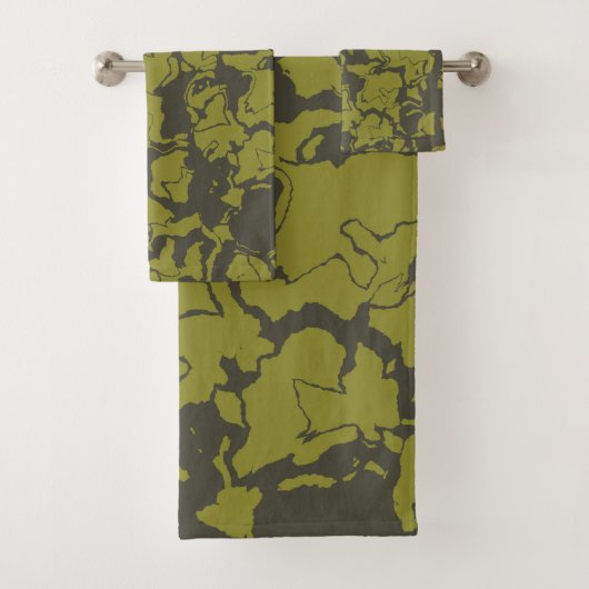 Grijs en groen abstract bad handdoek (Insitu)