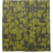 Grijs en groen abstract douchegordijn (Voorkant)