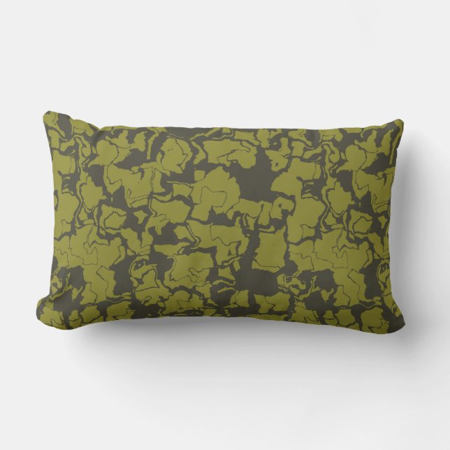 Grijs en groen abstract kussen (Voorkant)