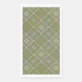 Grijs en Groen betegeld Scroll Diamond Patroon Servet