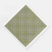 Grijs en Groen betegeld Scroll Diamond Patroon Servet (Hoek)