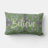 Grijs en groen bloemkussen kussen (Achterkant)