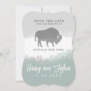 Grijs en Groen Buffalo Save the Date Kaart