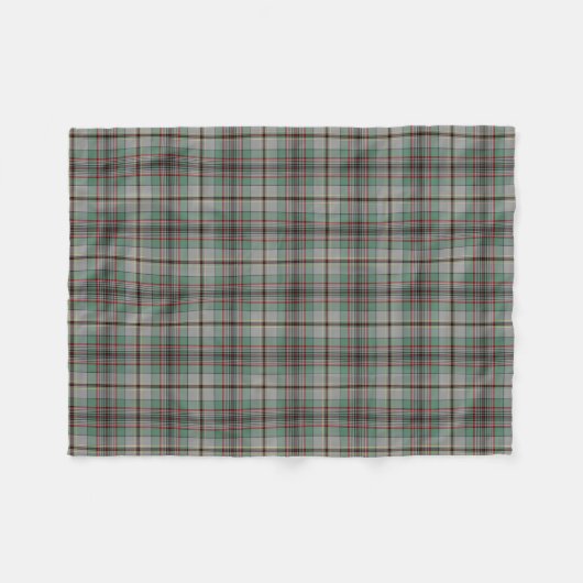 Grijs en Groen Craig Clan Tartan Fleece Deken (Voorkant (Horizontaal))
