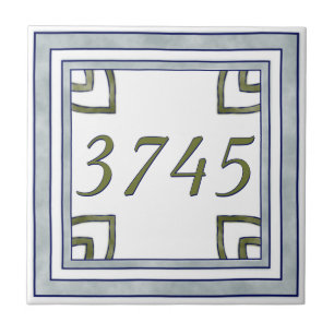 Grijs en Groen Klein Huis Aantal Tegeltje