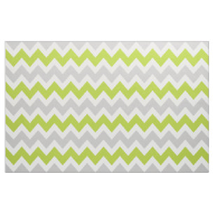 Grijs en Groen Moderne Chevron Grote Schaal Stof