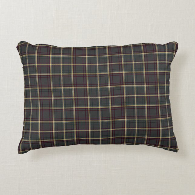 Grijs en groen tartan geruit accent kussen (Voorkant)