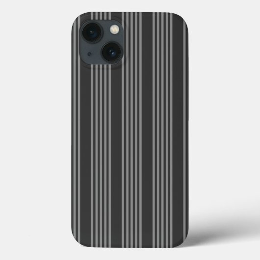 Grijs en houtskool vijf strepen patroon Case-Mate iPhone case (Achterkant)