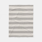 Grijs en Ivoor Stripes | Moderne boerderij Decor Fleece Deken (Voorkant)