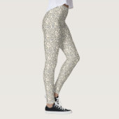 Grijs en ivoor vogelmotief leggings (Rechts)