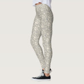 Grijs en ivoor vogelmotief leggings (Links)