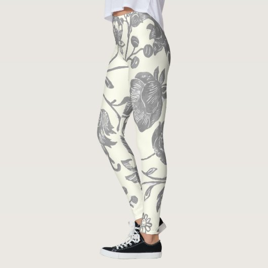 Grijs en Ivory  Boho Floral Leggings (Links)