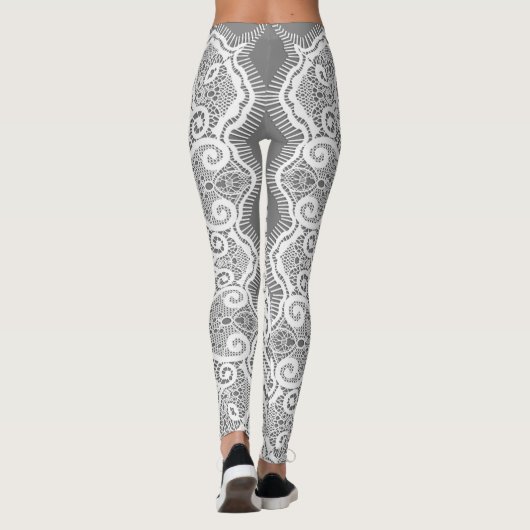 Grijs en kant leggings (Achterkant)