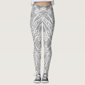 Grijs en kant leggings (Voorkant)