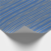 Grijs- en kobaltblauwe strepen, met de hand geteke cadeaupapier (Hoek)
