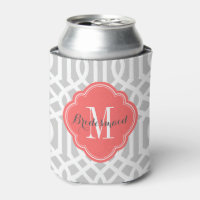 Grijs en koraal Trellis Monogram
