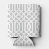 Grijs en koraal Trellis Monogram Blikjeskoeler (Achterkant)