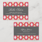 Grijs en koraal Tribal Ikat Chevron Visitekaartje (Voorkant / Achterkant)