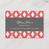 Grijs en koraal Tribal Ikat Chevron Visitekaartje (Achterkant)