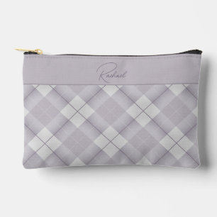Grijs en lavendel geruit met naam etui