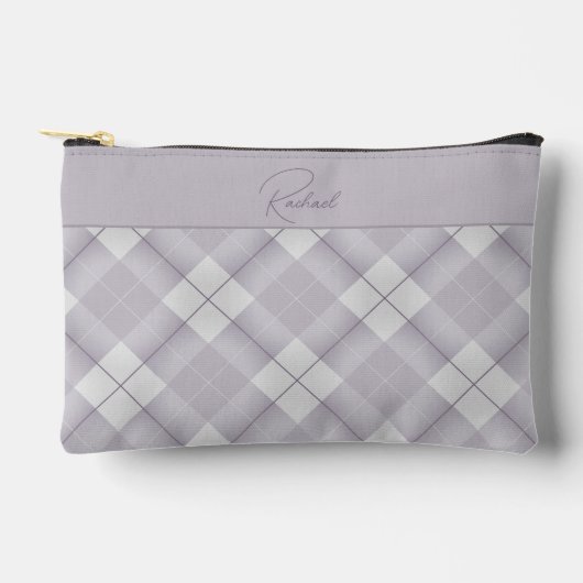 Grijs en lavendel geruit met naam etui (Voorkant)