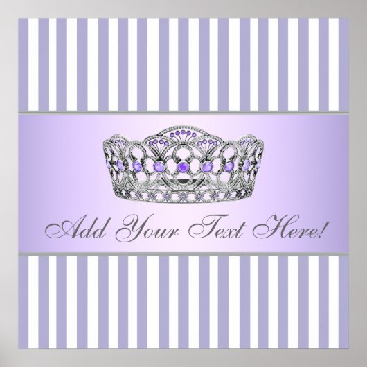 Grijs en lavendel paarse prinses poster (Voorkant)