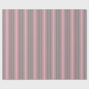 Grijs en licht roze strepen Patroon Wrapping Paper Cadeaupapier