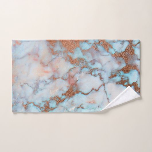 Grijs en lichtblauw marmeren steen bad handdoek (Handdoek)