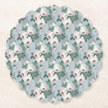 Grijs en Lichtroze Roos Patroon Retro / 