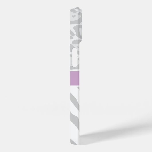 Grijs en Lila Dierenprint Monogram Case-Mate iPhone Case (Achterkant / Rechts)