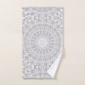 Grijs en Lila Mandala Patroon Bad Handdoek (Handdoek)