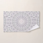 Grijs en Lila Mandala Patroon Bad Handdoek (Handdoek)