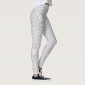 Grijs en Lila Mandala Patroon Leggings (Rechts)