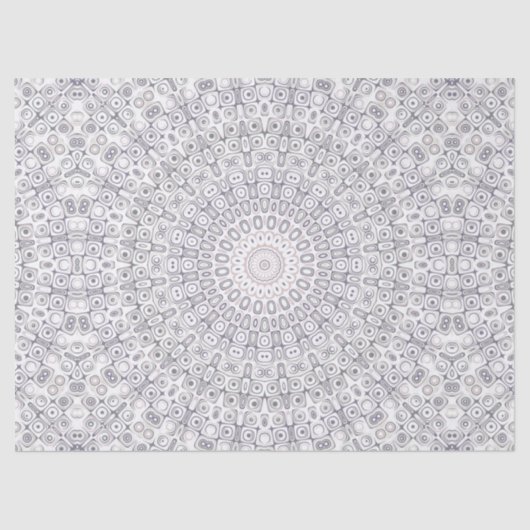 Grijs en Lila Mandala Patroon Tissuepapier (Voorkant)